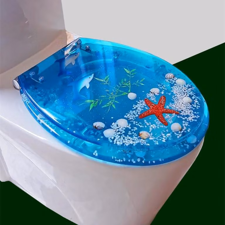 SolidKeus - Sedile per WC trasparente in plastica, con montaggio rapido