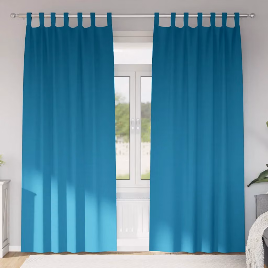 Set di 2 tende blackout vidaXL con anelli in poliestere, colore turchese, H: 260 cm x L: 140 cm