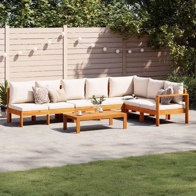 Maison Exclusive - Set da giardino 5 pezzi con cuscini in legno massello di acacia