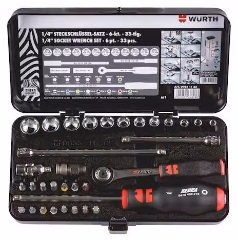 Würth Zebra 1/4" assortimento 33 pezzi
