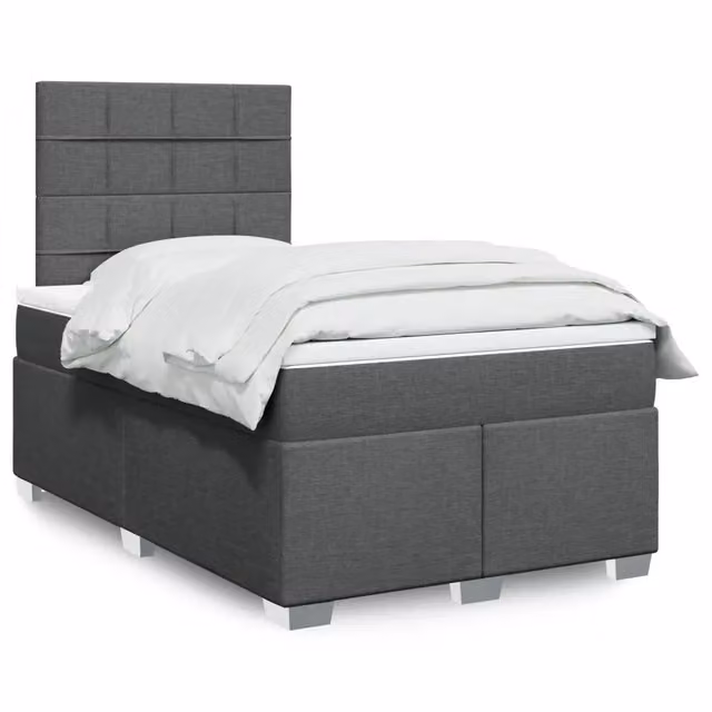 Giroletto a Molle con Materasso Grigio Scuro 120x190cm Tessuto 3290428