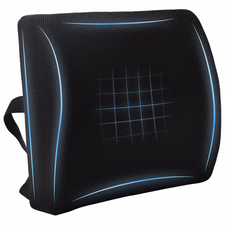 Cuscino lombare ergonomico vidaXL in memory foam nero con rivestimento lavabile L: 35,5 cm, P: 30 cm, H: 12 cm