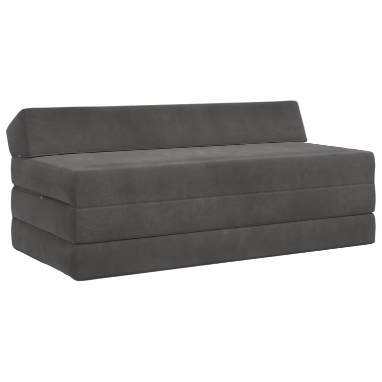 vidaXL Divano Letto Pieghevole Moderno in Tessuto Grigio L: 120 cm, P: 60 cm, H: 49 cm