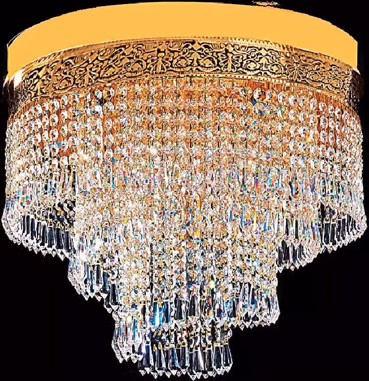 Deckenleuchter Luxus Gold Kronleuchter Deckenlampe Lüster Kristall Art