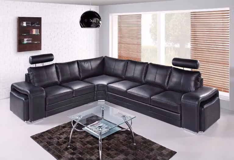 Ecksofa Wohnlandschaft Polster Eck Sofa Couch Sitz Garnitur Modern Leder L-Form
