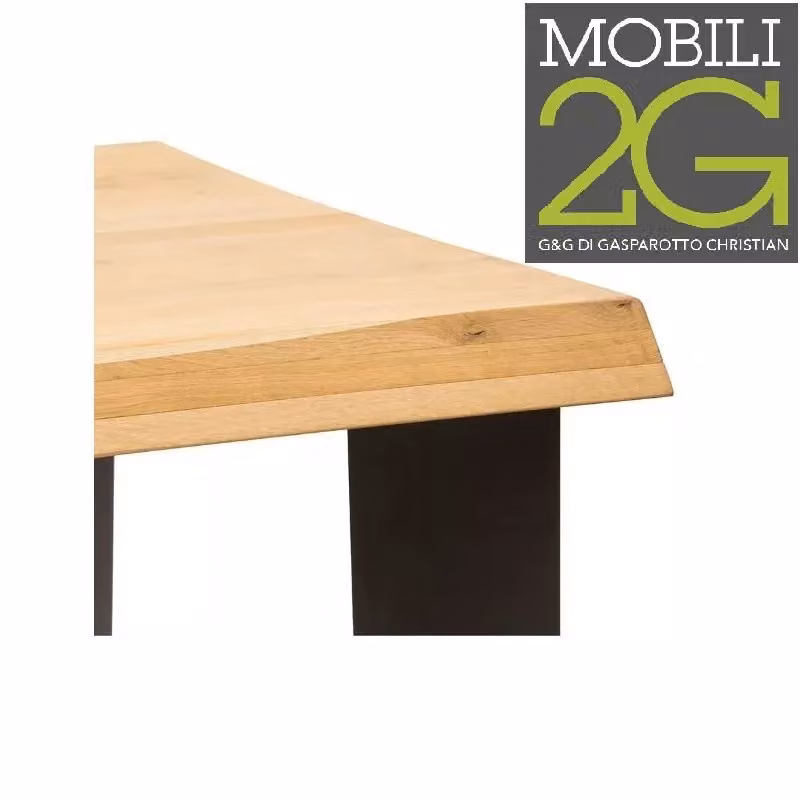Tavolo da pranzo rettangolare in legno massello con nodo aperto Mobili 2G L: 160 cm, P: 90 cm, H: 78 cm – 3