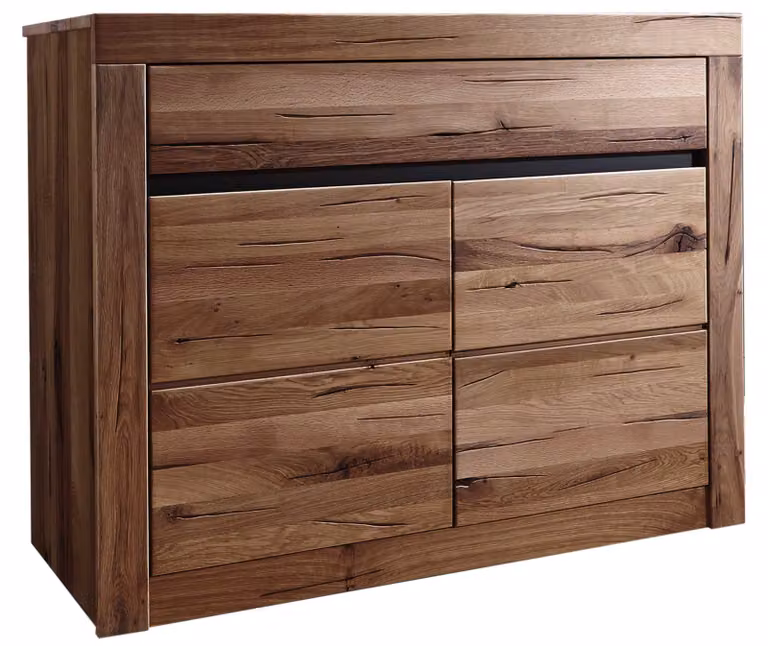 MASSIVMOEBEL24 | Credenza in legno di quercia selvatica / cerro 108x43x80 oliato marrone MONTREUX #350