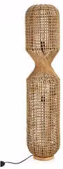 Lampada da terra Bizzotto MALABO in legno e rattan color beige, 2 luci E27 da 80 W, L/P/H: 30 x 30 x 135 cm