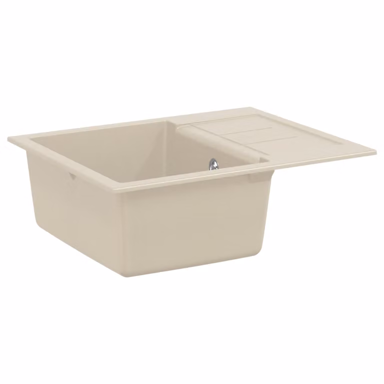 Lavello vidaXL in quarzo e resina colore beige L: 62 cm, P: 50 cm