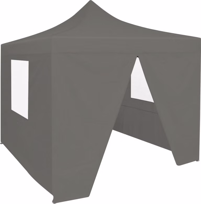 Tendone per Feste Pieghevole Pop-Up con 4 Pareti 3x3m Antracite
