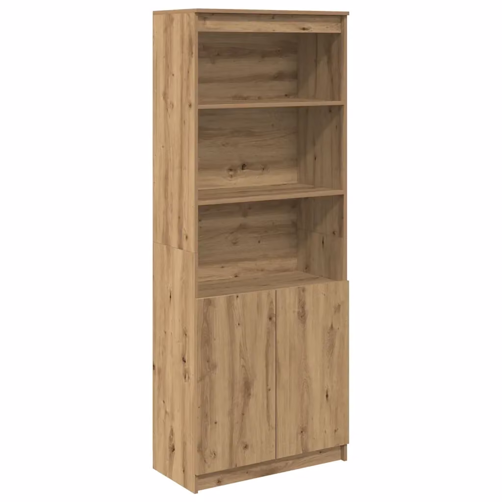 Mobile a parete moderno vidaXL in legno color rovere con ante a battente e ripiani interni L 70 cm x P 35 cm x H 180 cm – 2
