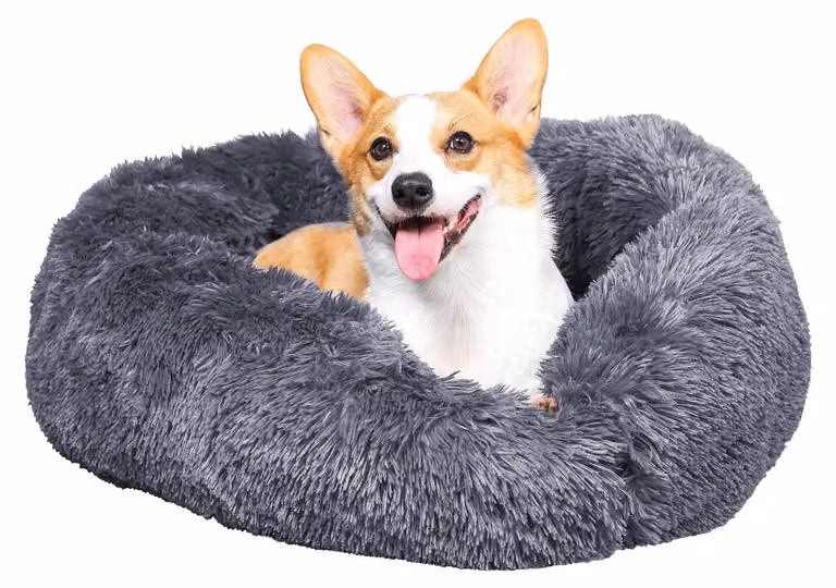 Cuccia a forma di ciambella, in peluche, di 50 cm, con fondo antiscivolo, adatta a cani e gatti
