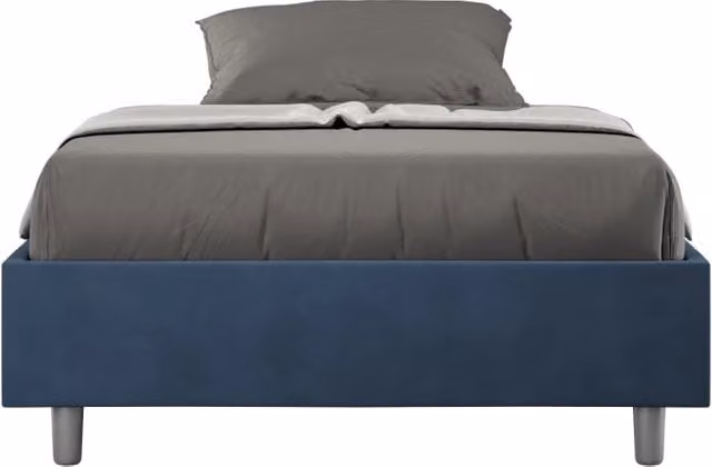 Letto Matrimoniale Francese Azelia GIORDANOSHOP con Contenitore e Rete, Blu, L: 140 cm, P: 210 cm, H: 39 cm