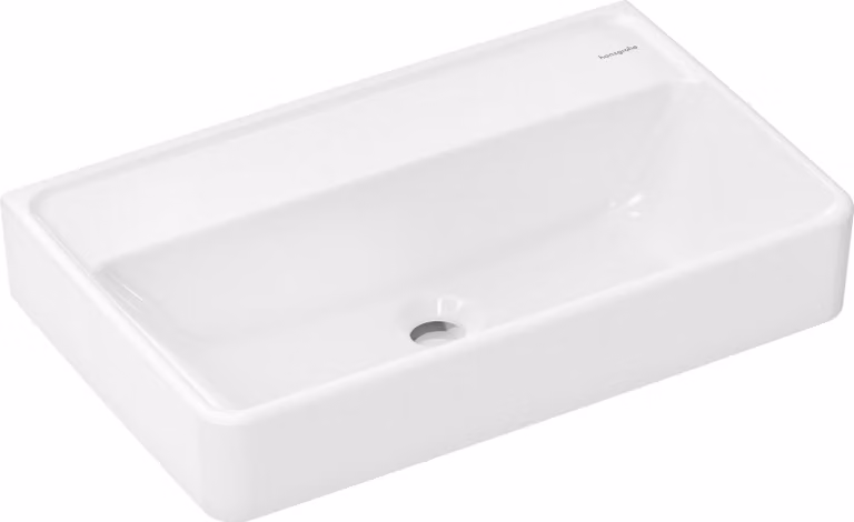 hansgrohe Xanuia Q lavabo compact, sans trou pour robinet, sans trop-plein, 600x370mm, SmartClean, blanc, 61127450, 61127450