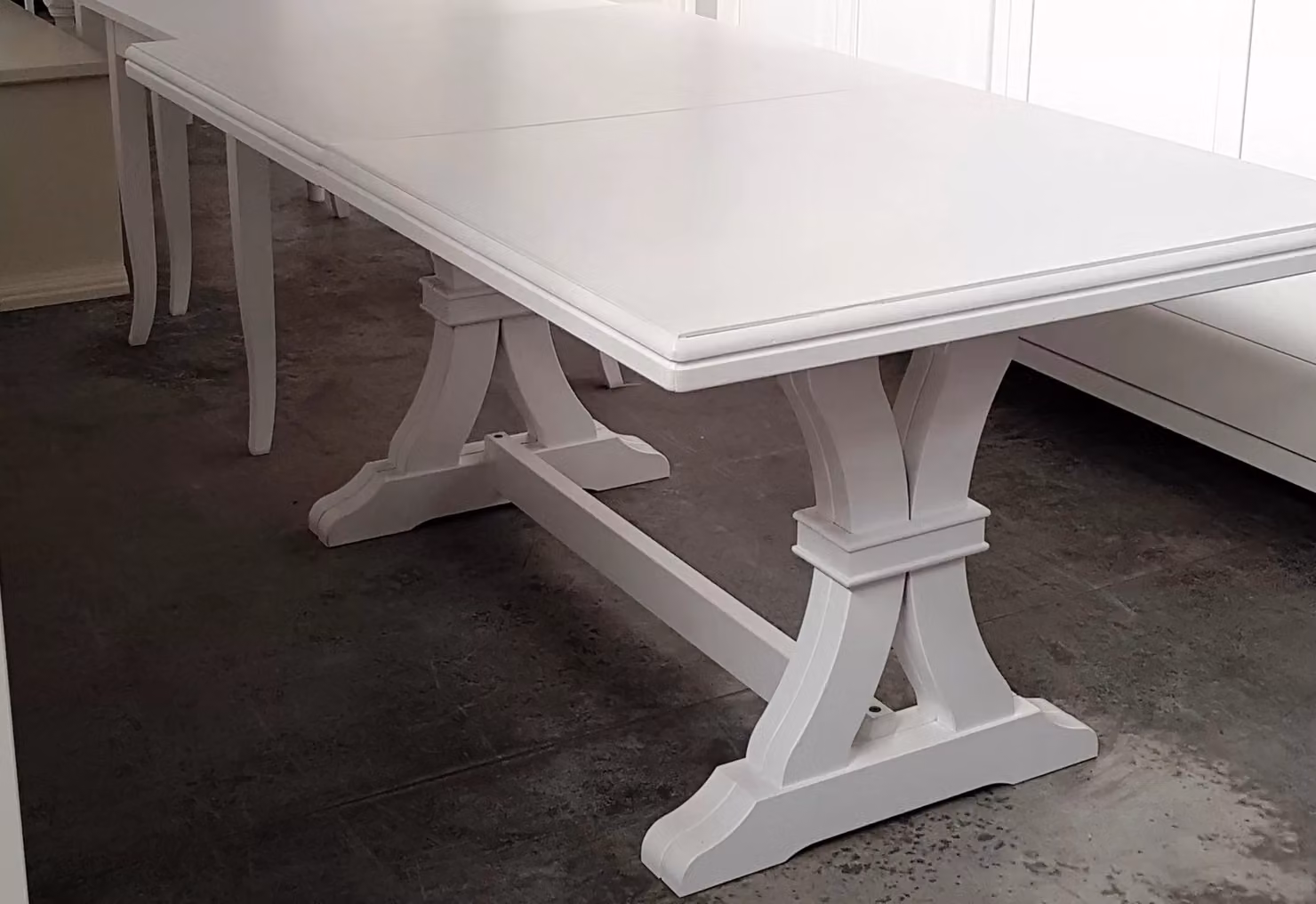 Tavolo rettangolare classico in legno laccato bianco allungabile Mobili 2G L: 160 cm, P: 85 cm, H: 78 cm – 2