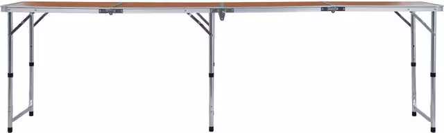 Tavolo rettangolare pieghevole in MDF laminato e metallo marrone L: 240 cm, P: 60 cm, H: 70 cm