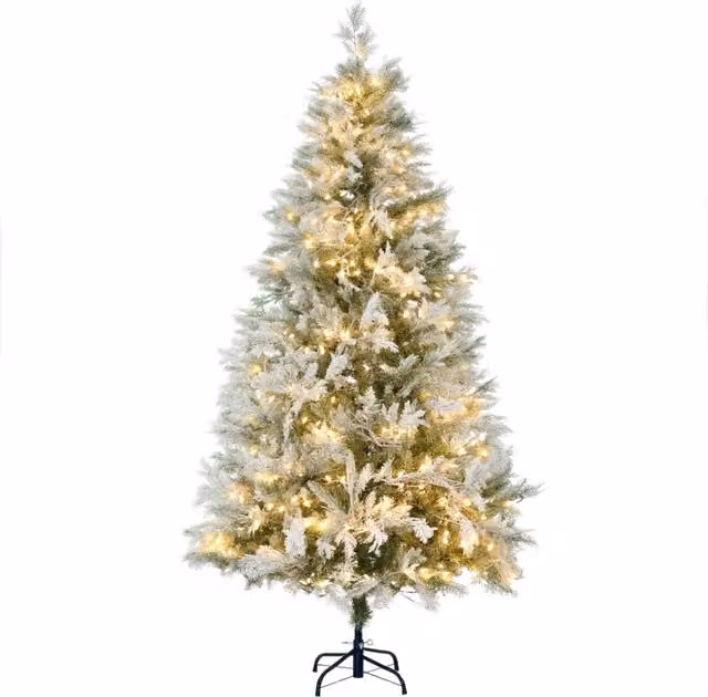 Albero di Natale Artificiale Minimalist Verde con 300 e 577 Rami e Luci LED Bianche Calde, Altezza: 180 cm