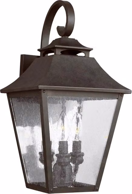 Applique esterna retrò Galena Feiss 3xE14 40W IP44 bronzo