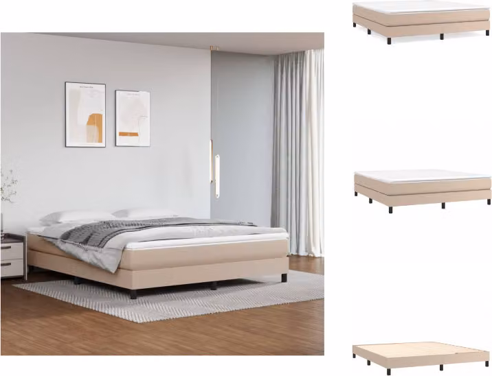 vidaXL Letto a molle insacchettate cappuccino marrone 160x200 cm in Pelle finta - Letti & reti