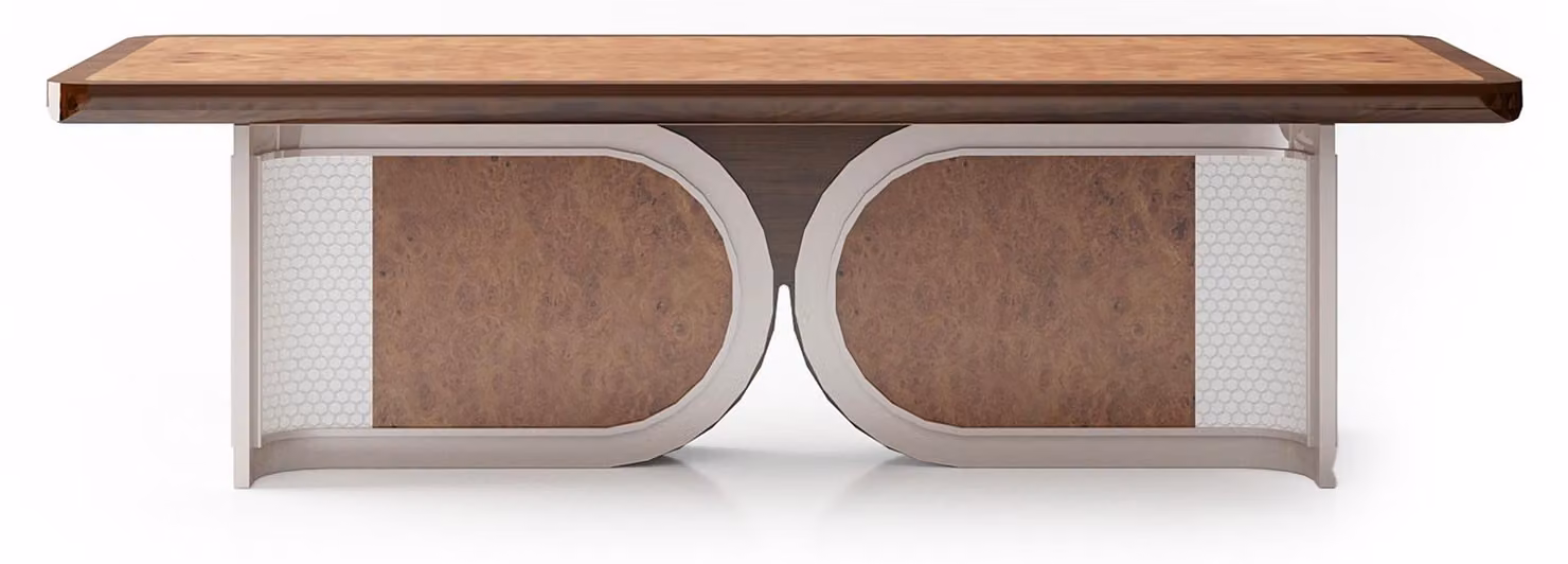 Moderner brauner Holz-Konferenztisch in elegantem Design