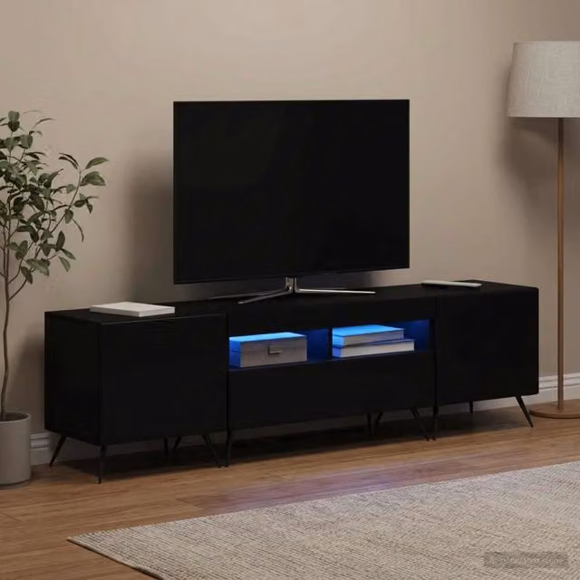 Mobile TV LED BREDA 3 pz Nero Legno ingegnerizzato 3416919