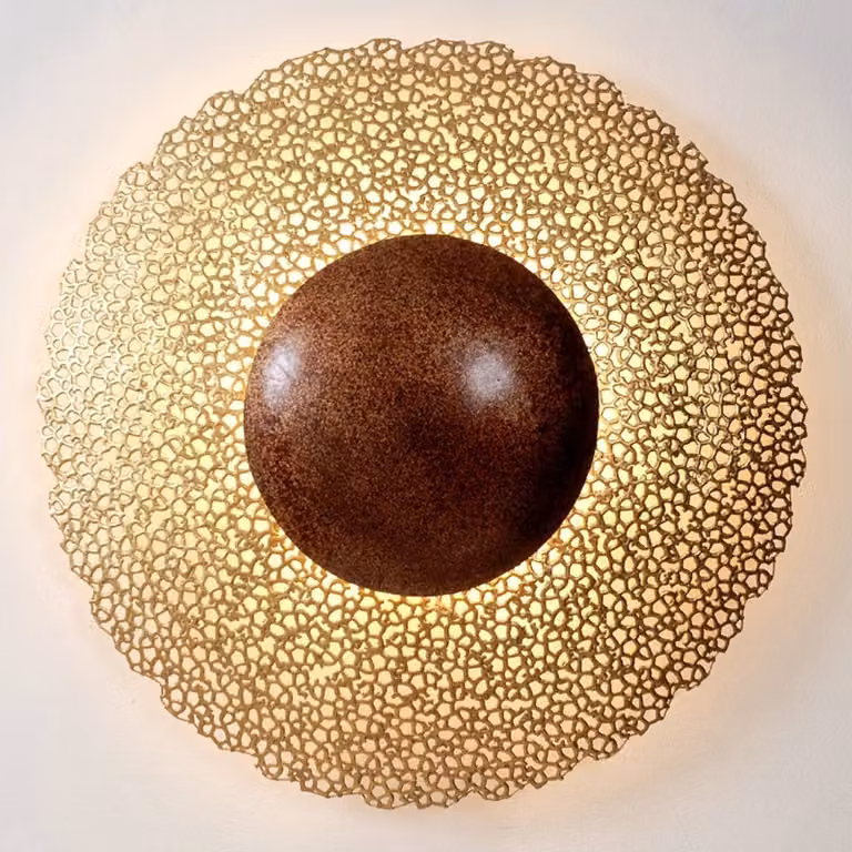 Holländer Applique da parete UTOPISTICO, dimmerabile, Ottone / Oro, Soggiorno / Sala da pranzo, Metallo, marocchino / arabo, Applique