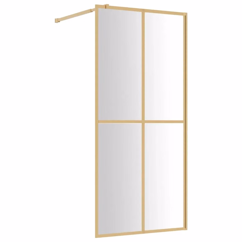 Parete per doccia walk-in vidaXL in vetro trasparente con finitura oro L: 90 cm, H: 195 cm – 2