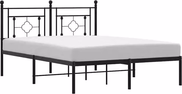 Letto matrimoniale con testiera in metallo nero L/P/H: 140 x 200 x 97 cm
