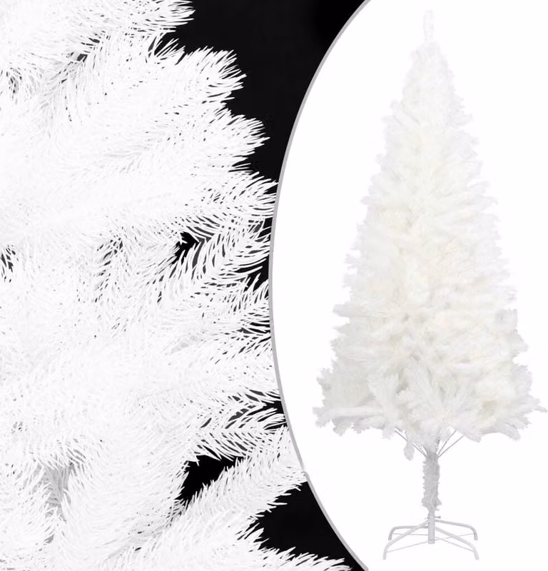 The Living Store Albero di Natale artificiale aghi naturali bianco 210 cm