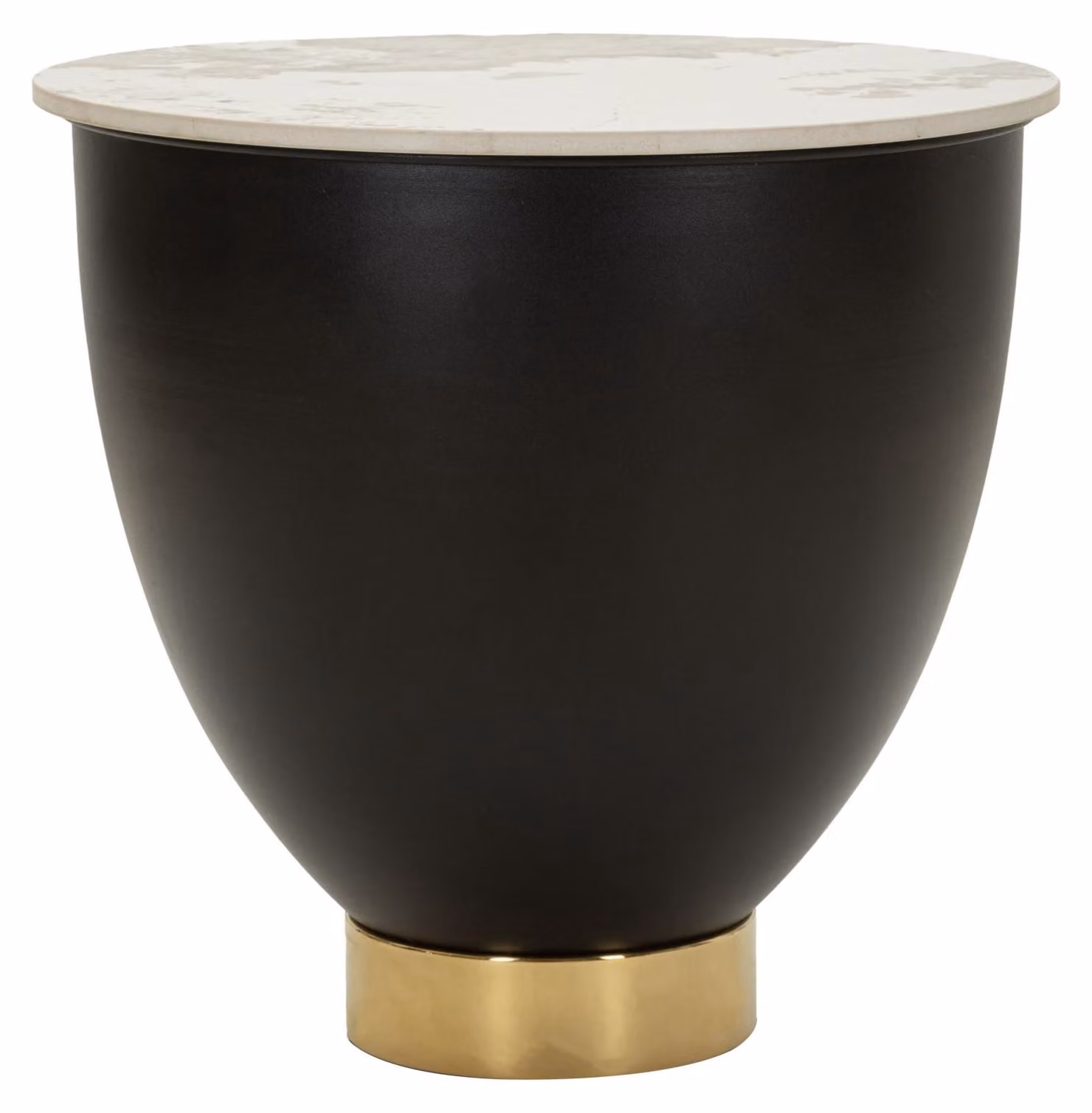 Tavolino da caffè in Vetroceramica e metallo, 48x47 cm, color marrone e oro, stile contemporaneo glamour, design Mauro Ferretti