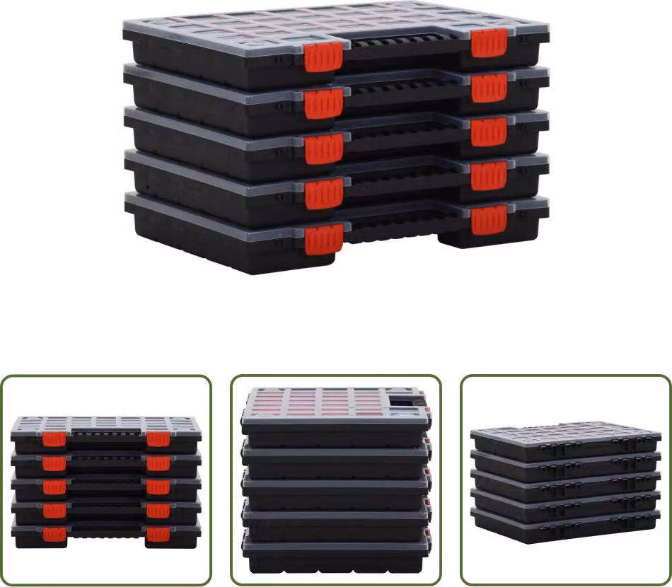 The Living Store Scatole di assortimento 5 pz. 40x30x5 cm Polipropilene
