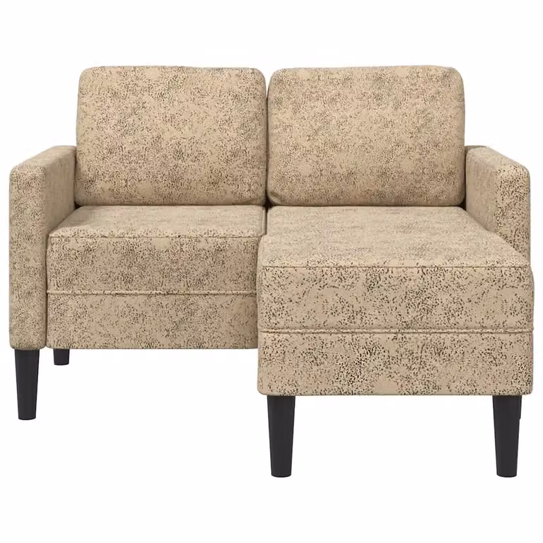 Divano a L con Chaise Longue vidaXL in Similpelle Grigio e Beige per Soggiorno Moderno L/P/H: 125 x 118 x 85 cm
