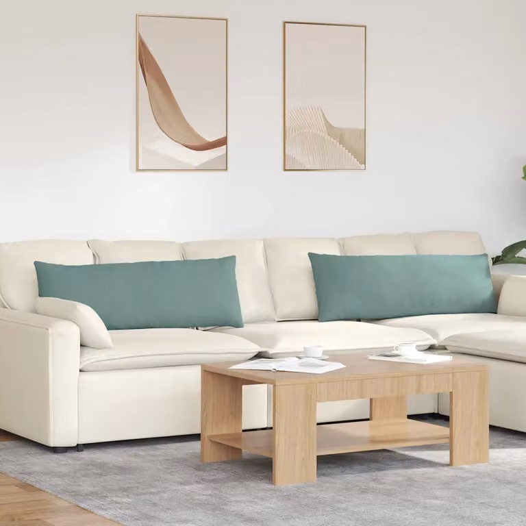 Set di 2 cuscini da divano vidaXL in tessuto a coste verde, forma rettangolare, L 120 cm x P 40 cm x H 40 cm