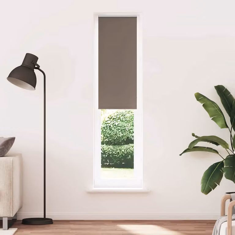 Tenda a Rullo Oscurante vidaXL in Poliestere, Disponibile in Marrone o Grigio, L: 60 cm, H: 210 cm