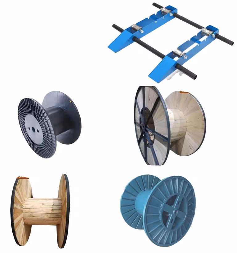 Carrello per cavi, adatto a bobine di cavi da 30 a 120 cm, con ruota in acciaio massiccio, ruota posteriore regolabile, realizzato in ferro e acciaio resistenti, peso netto 20 kg
