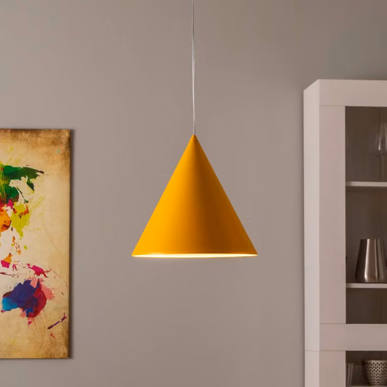 Lampada a sospensione Cono TK Lighting, dimmerabile, Giallo / Arancione, Soggiorno / Sala da pranzo, Metallo, Moderno, Lampada a sospensione