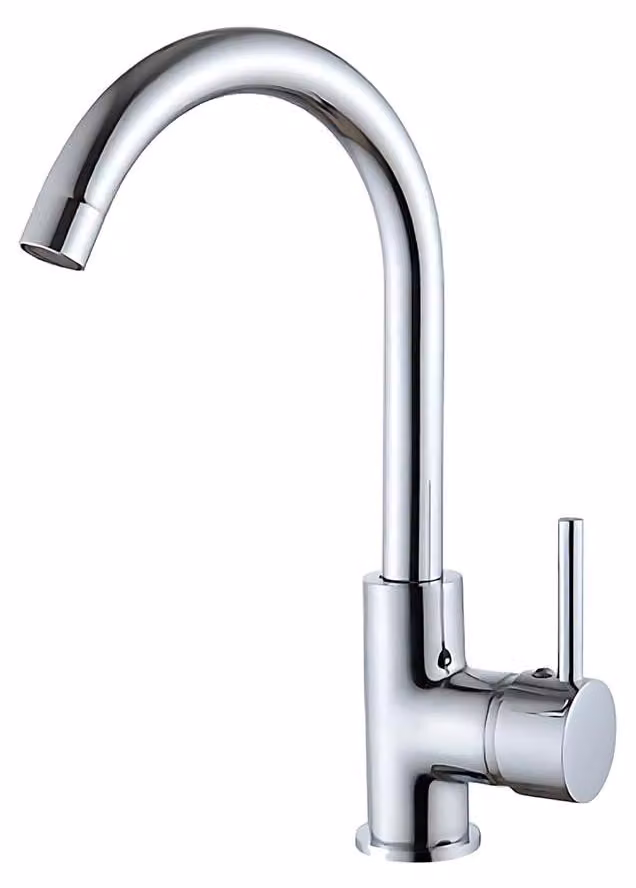 Miscelatore monocomando per lavabo, cromato, girevole, in ottone, confezione da 1 pezzo