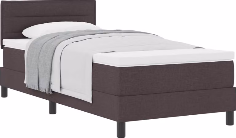 Letto a molle con testiera Marrone Scuro 90 x 190 cm Tessuto