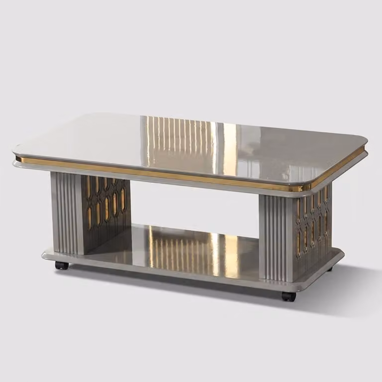 Tavolino da caffè grigio elegante, tavolino da salotto di design, tavolino raffinato