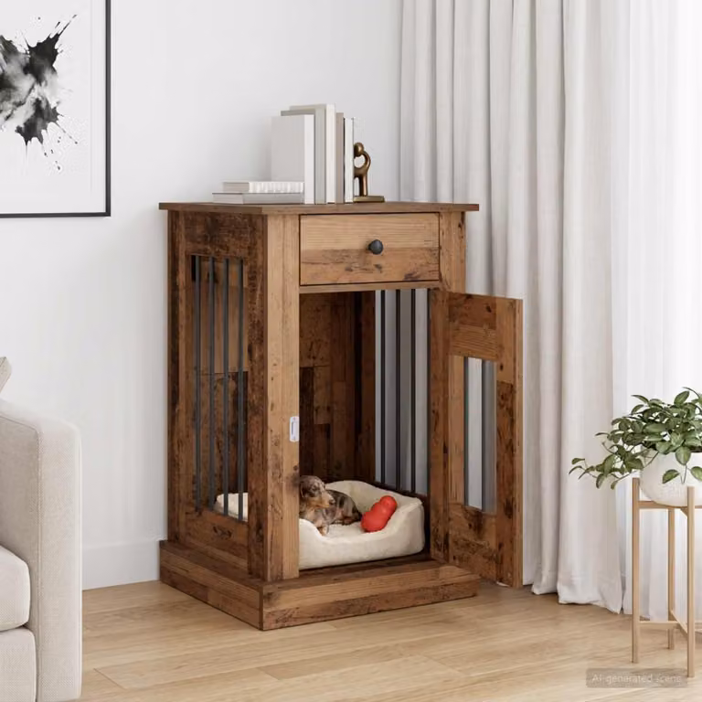 Mobile da cassa per cani vidaXL in legno color marrone L: 50 cm, P: 47,5 cm, H: 80 cm