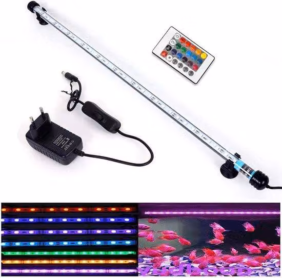 Illuminazione LED impermeabile per acquari da 92 cm con cambio colore RGB e telecomando
