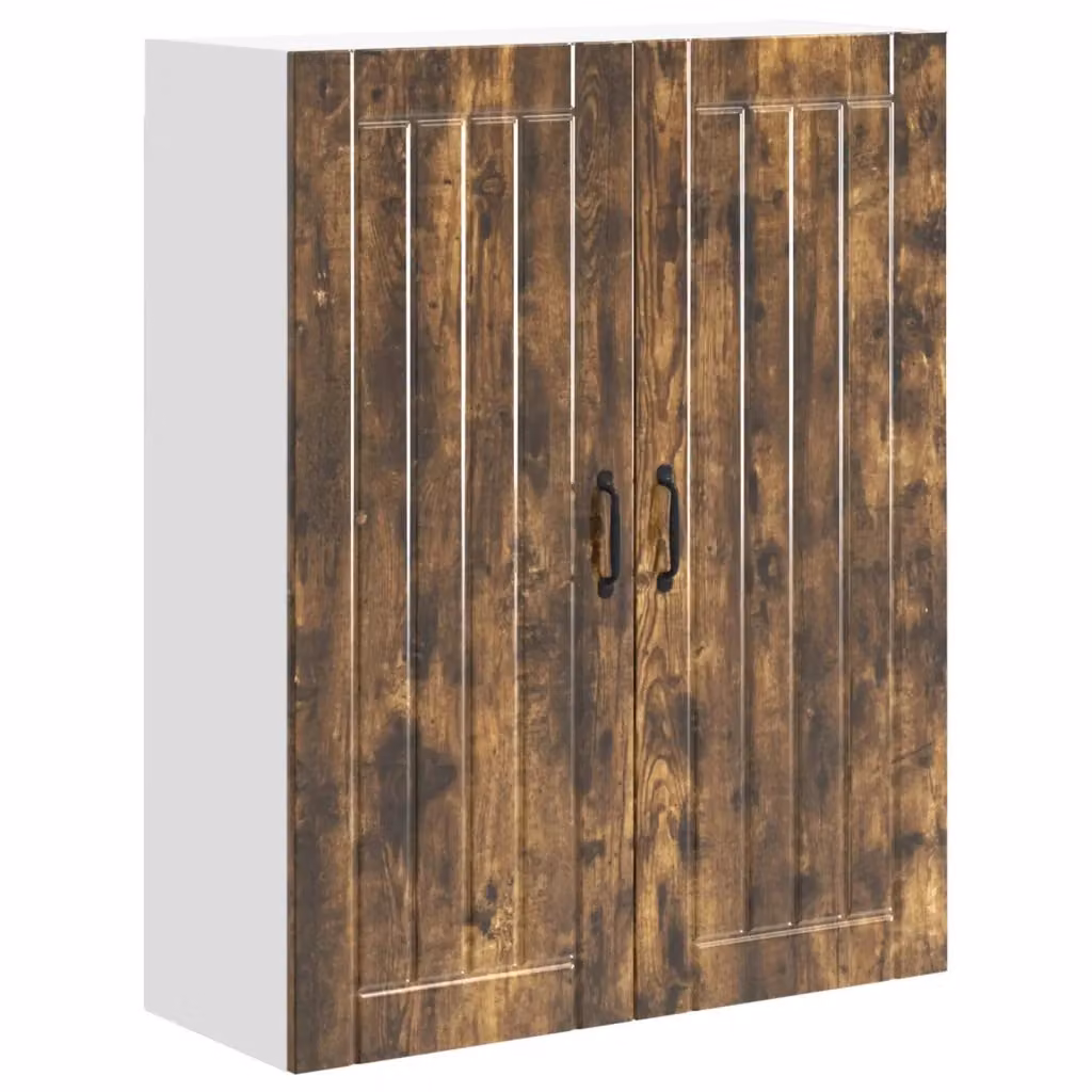 Pensile da cucina moderno vidaXL in legno color marrone con ante scorrevoli, L 80 cm x P 31 cm x H 100 cm – 2
