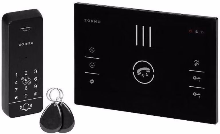 ORNO | Videocitofono OR-DOM-BA-933/B - Nero - 2 Fili - Con RFID E Tastiera - Alta Qualita