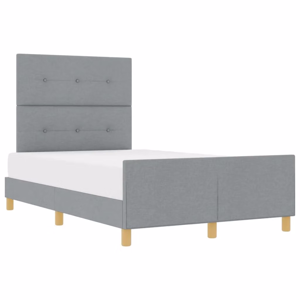 Struttura letto imbottita vidaXL in tessuto grigio con base in legno, L/P/H: 120 x 200 x 126 cm – 2