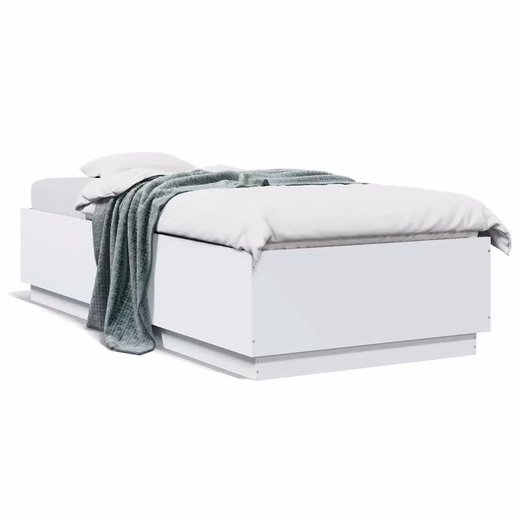 Letto singolo vidaXL bianco in legno multistrato 90 x 200 cm – 2