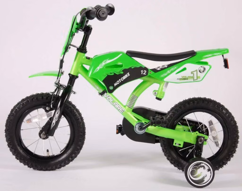 Bicicletta per bambini Volare Bicycles Moto Bike 12 pollici Verde Satinato – 2