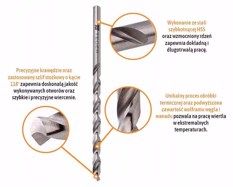 Trapano a metallo HSS, diametro 11,3 mm, forma cilindrica