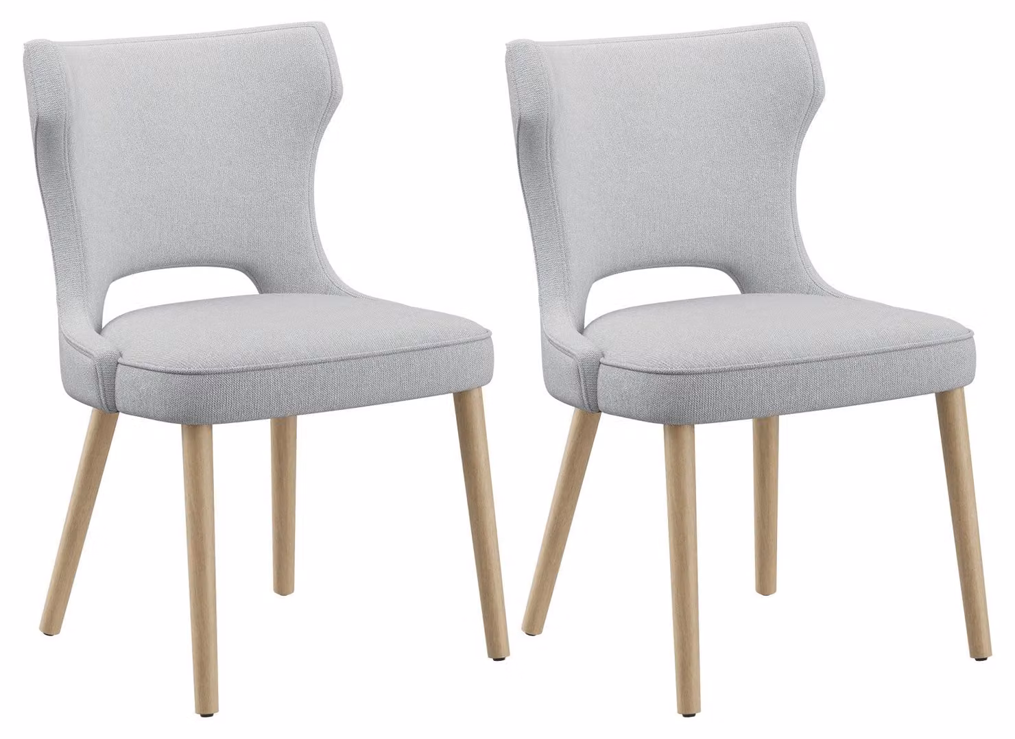 Set di 2 sedie da pranzo COLAMY – Sedie imbottite con schienale alto in stile club, per sala da pranzo, cucina e soggiorno, grigio chiaro
