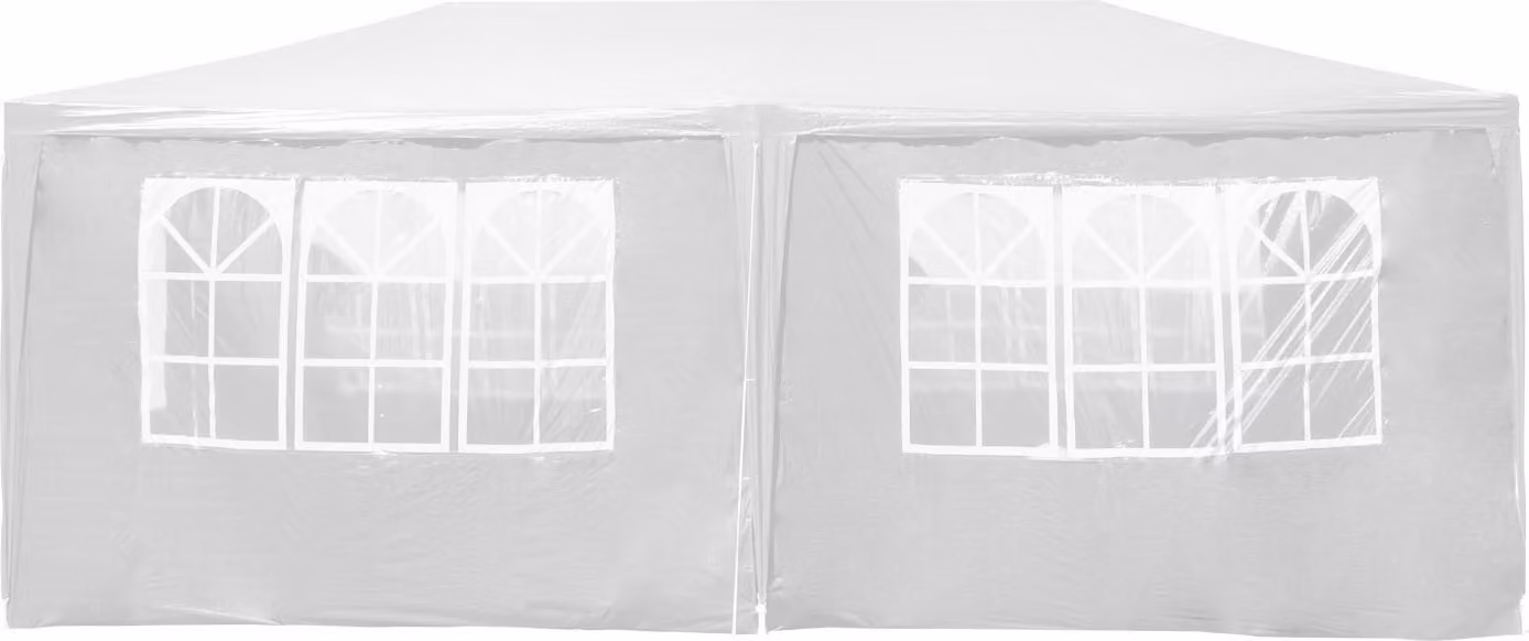 Padiglione Wiltec 3 x 6 m in bianco con protezione UV 50+, padiglione da giardino con sponde avvolgibili, tenda per feste con finestre, ad esempio per terrazze e festival