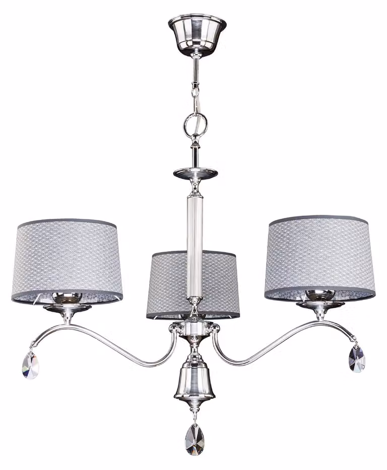 Lampada a sospensione EGIDA cromata-grigia 3xE27x40W in metallo, dimensioni: 80x74x74 cm, IP20, Jupiter